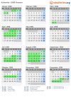 Kalender 1998 mit Ferien und Feiertagen Hessen