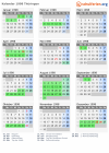 Kalender 1998 mit Ferien und Feiertagen Thüringen