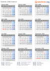 Kalender 2000 mit Ferien und Feiertagen Umbrien
