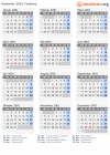 Kalender 2001 mit Ferien und Feiertagen Toskana