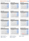 Kalender 2007 mit Ferien und Feiertagen Schweden