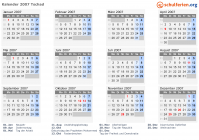 Kalender 2007 mit Ferien und Feiertagen Tschad