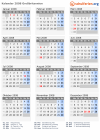 Kalender 2008 mit Ferien und Feiertagen Großbritannien