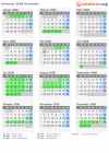 Kalender 2008 mit Ferien und Feiertagen Overijssel