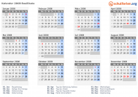 Kalender 2008 mit Ferien und Feiertagen Basilikata