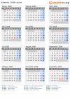 Kalender 2008 mit Ferien und Feiertagen Latium