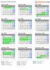 Kalender 2008 mit Ferien und Feiertagen Zentral