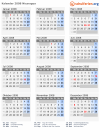 Kalender 2008 mit Ferien und Feiertagen Nicaragua