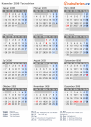 Kalender 2008 mit Ferien und Feiertagen Tschechien