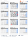 Kalender 2008 mit Ferien und Feiertagen Uruguay