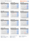 Kalender 2008 mit Ferien und Feiertagen Weißrussland