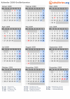 Kalender 2009 mit Ferien und Feiertagen Großbritannien