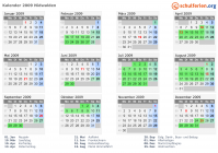Kalender 2009 mit Ferien und Feiertagen Nidwalden