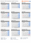 Kalender 2010 mit Ferien und Feiertagen Australisches Hauptstadtterritorium