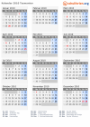 Kalender 2010 mit Ferien und Feiertagen Tasmanien