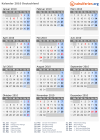 Kalender 2010 mit Ferien und Feiertagen Deutschland