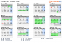 Kalender 2010 mit Ferien und Feiertagen Flevoland (mitte)