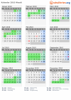 Kalender 2010 mit Ferien und Feiertagen Waadt