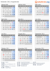 Kalender 2011 mit Ferien und Feiertagen Argentinien