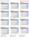 Kalender 2011 mit Ferien und Feiertagen Belgien
