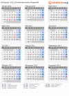 Kalender 2011 mit Ferien und Feiertagen Dominikanische Republik