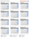 Kalender 2011 mit Ferien und Feiertagen Piemont