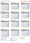 Kalender 2011 mit Ferien und Feiertagen Kroatien