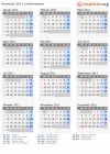 Kalender 2011 mit Ferien und Feiertagen Liechtenstein