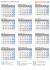 Kalender 2011 mit Ferien und Feiertagen Nordmazedonien