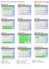 Kalender 2011 mit Ferien und Feiertagen Nordrhein-Westfalen