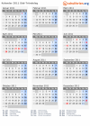 Kalender 2011 mit Ferien und Feiertagen Süd-Tröndelag