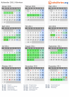 Kalender 2011 mit Ferien und Feiertagen Kärnten