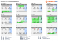 Kalender 2011 mit Ferien und Feiertagen Ermland-Masuren