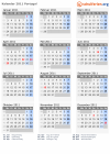Kalender 2011 mit Ferien und Feiertagen Portugal