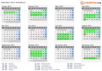Kalender 2011 mit Ferien und Feiertagen Solothurn