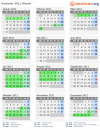 Kalender 2011 mit Ferien und Feiertagen Waadt