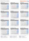 Kalender 2011 mit Ferien und Feiertagen Serbien
