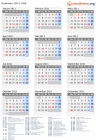 Kalender 2011 mit Ferien und Feiertagen USA