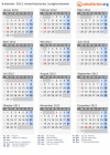 Kalender 2012 mit Ferien und Feiertagen Amerikanische Jungferninseln