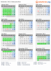 Kalender 2012 mit Ferien und Feiertagen Südaustralien