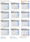 Kalender 2012 mit Ferien und Feiertagen Victoria