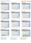 Kalender 2012 mit Ferien und Feiertagen Brüssel