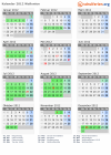 Kalender 2012 mit Ferien und Feiertagen Wallonien