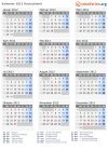 Kalender 2012 mit Ferien und Feiertagen Deutschland