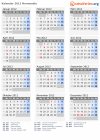 Kalender 2012 mit Ferien und Feiertagen Normandie