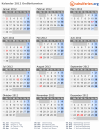 Kalender 2012 mit Ferien und Feiertagen Großbritannien