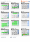 Kalender 2012 mit Ferien und Feiertagen Südholland