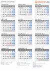 Kalender 2012 mit Ferien und Feiertagen Kuba
