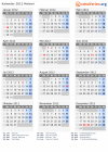 Kalender 2012 mit Ferien und Feiertagen Malawi