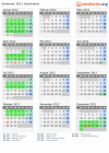 Kalender 2012 mit Ferien und Feiertagen Southland